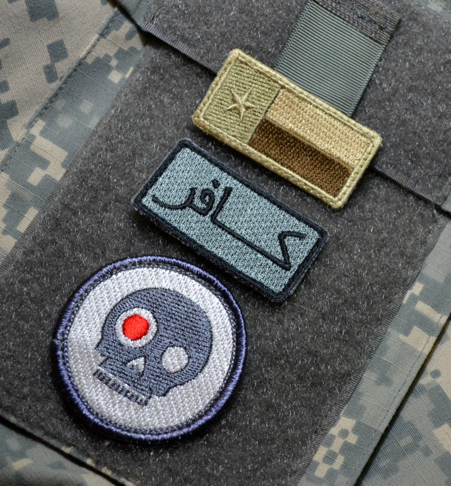 KANDAHAR​ WHACKER© JSOC MARSOC RAIDERS TAB: TX FLAG + INFIDEL + TERMINATOR SKULL