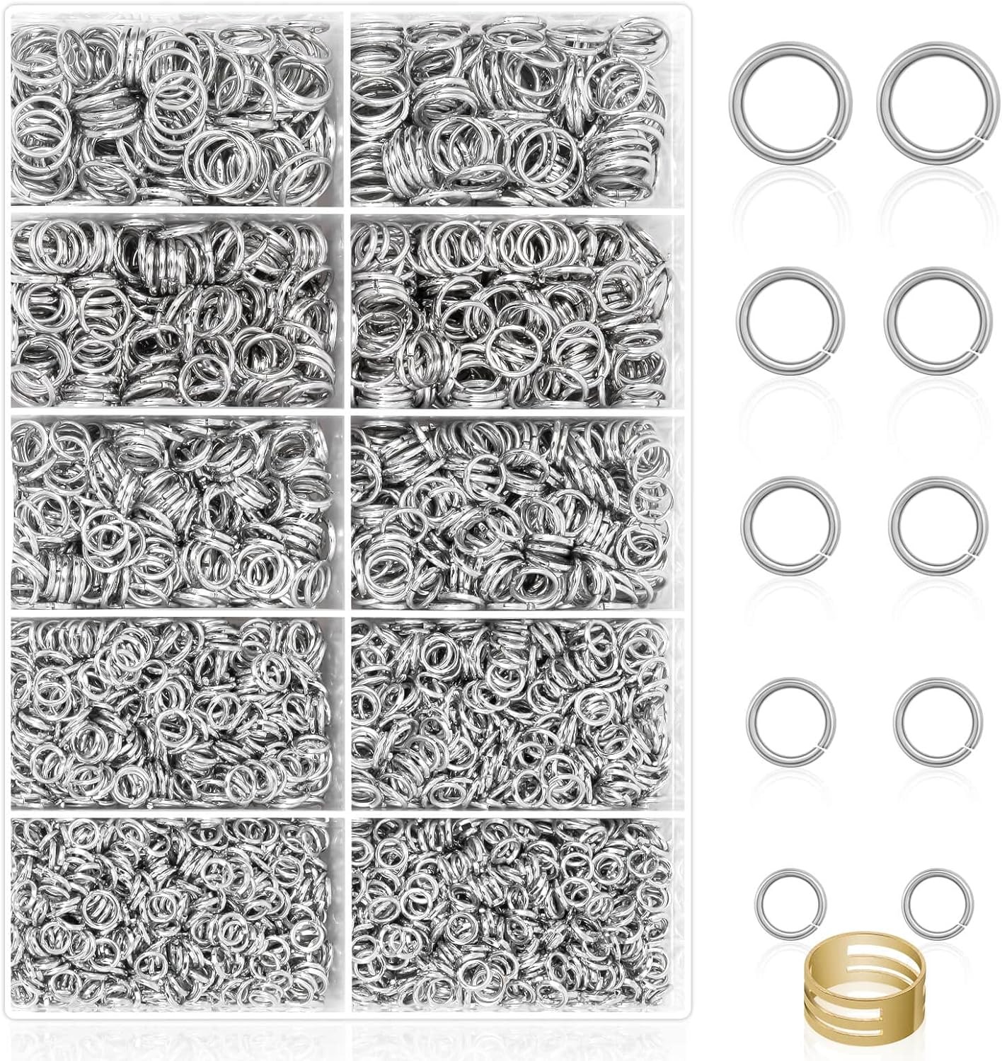 Sier Jump Rings with Jump Rings Open/Close Tools for Jewelry