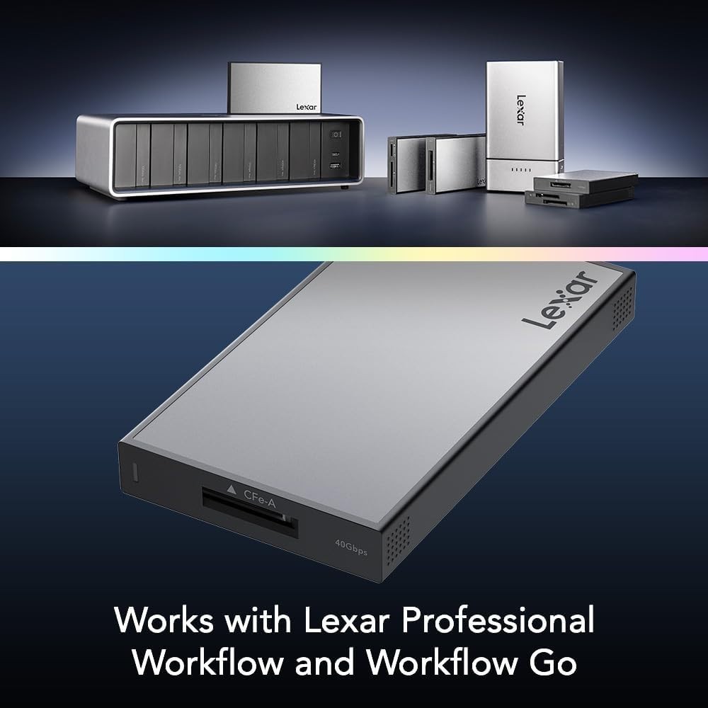 Lexar Workflow CFexpress Type A 4.0 Card Reader Up to 40Gbps USB-C