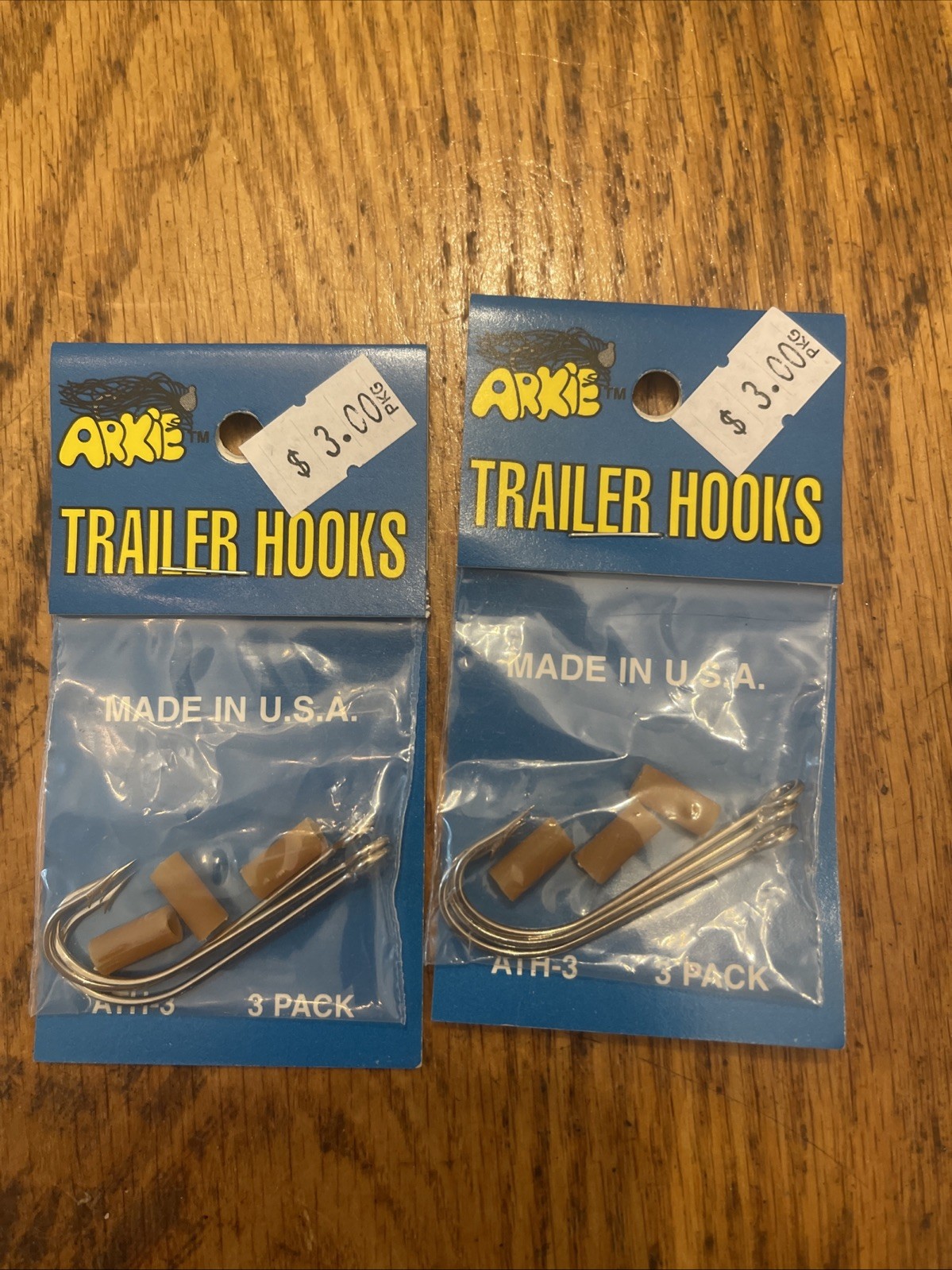 Vintage Arkie Trailer Hooks Lot of 2 Packs USA Fishing Accessories Ath-3 Nos