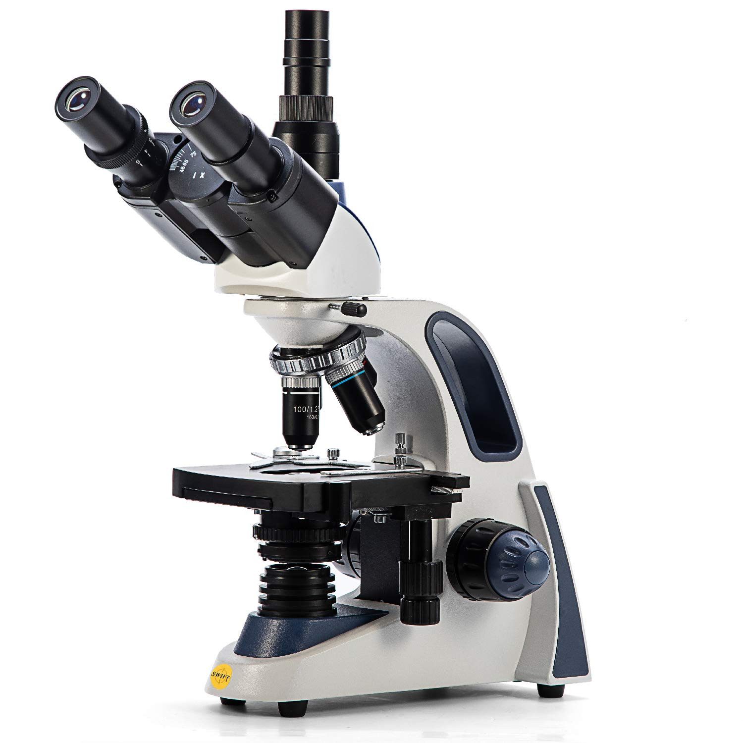 SW380T 40X-2500X Magnification, Siedentopf Head, Research-Grade Trinocular Micro