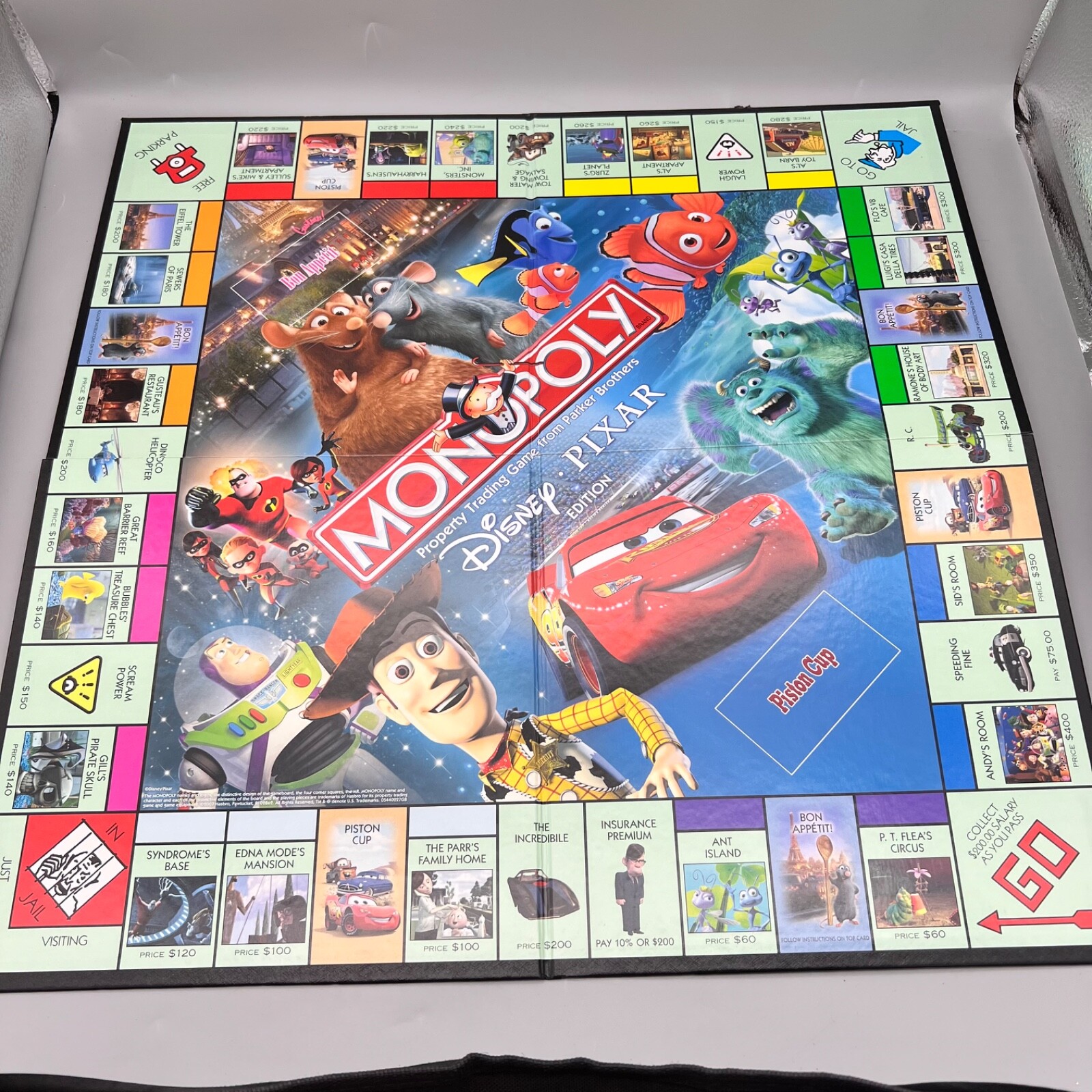 2007 Replacement Disney Pixar Edition Monopoly Game Board & Instructions Only