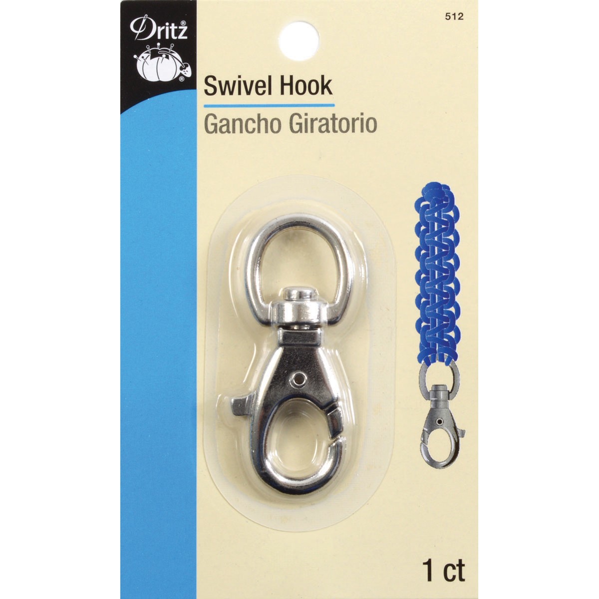 Dritz 512  Swivel Hook-Nickel (3Pk)