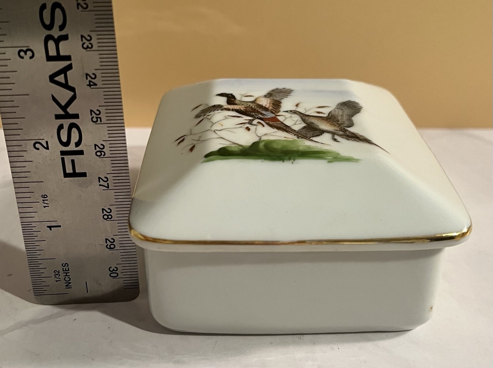 vintage Lefton China hand-painted trinket Box