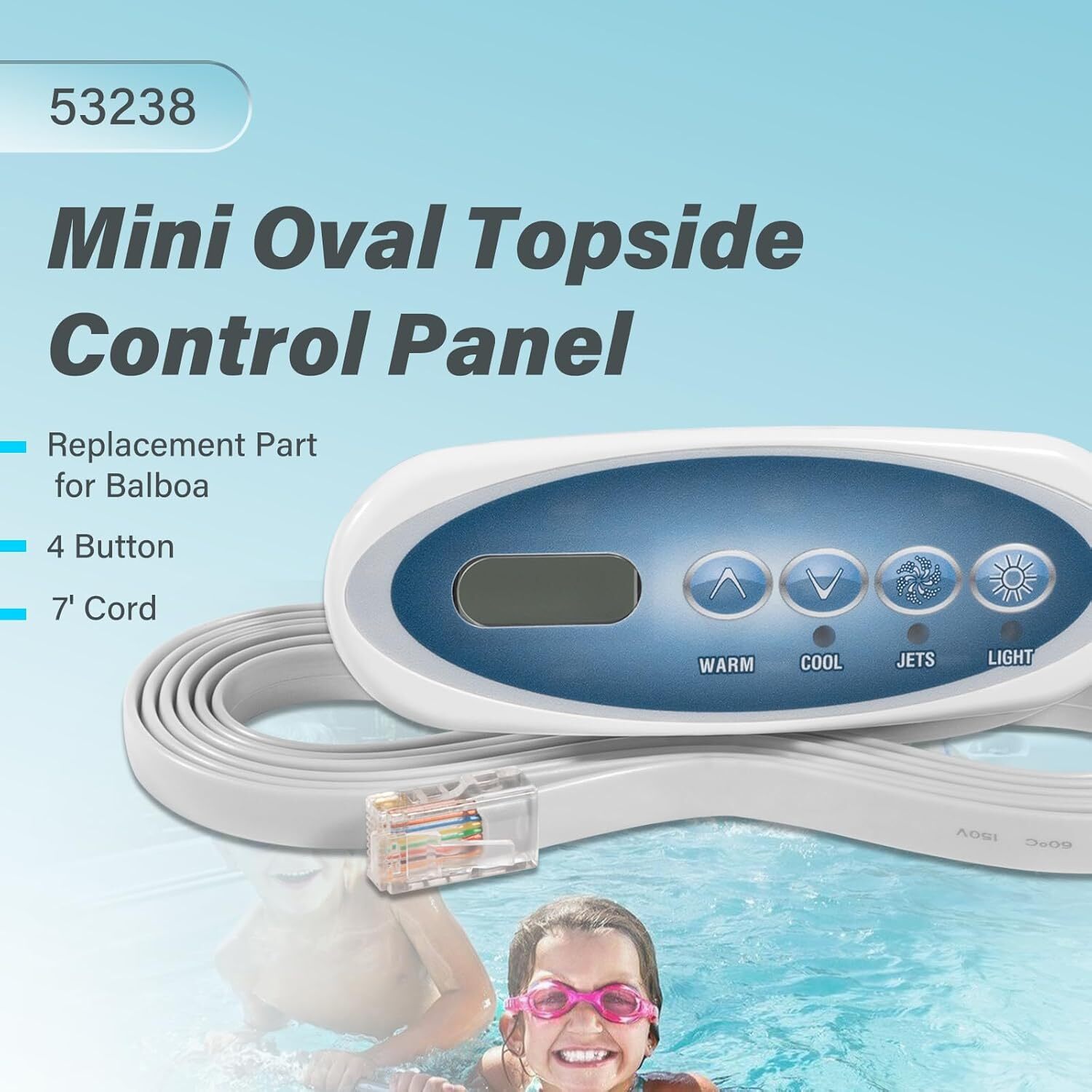 4 Button Topside Control Panel for Balboa 53238 Mini Oval Heat Jacket