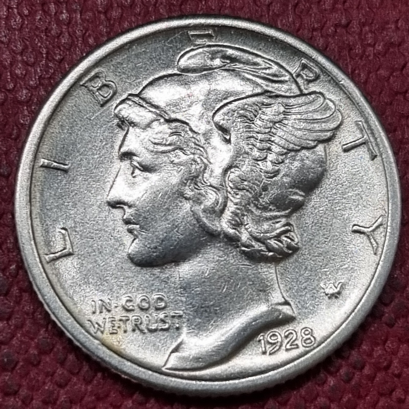 1928 Mercury Dime 10c UNC Uncirculated High Grade #100201