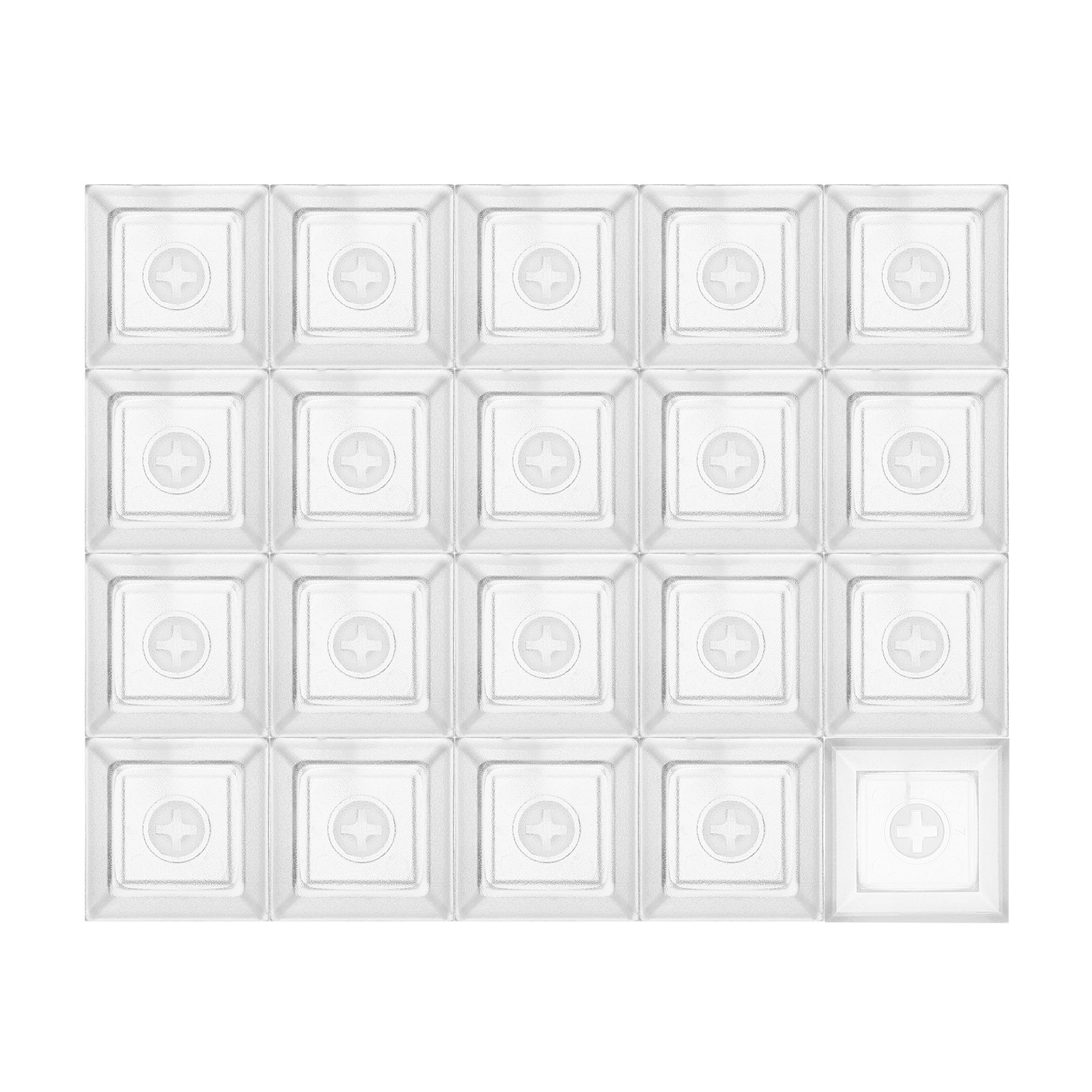 20 Pcs PBT Keycap Set DSA Mechanical Numeric Keypads, Translucent White