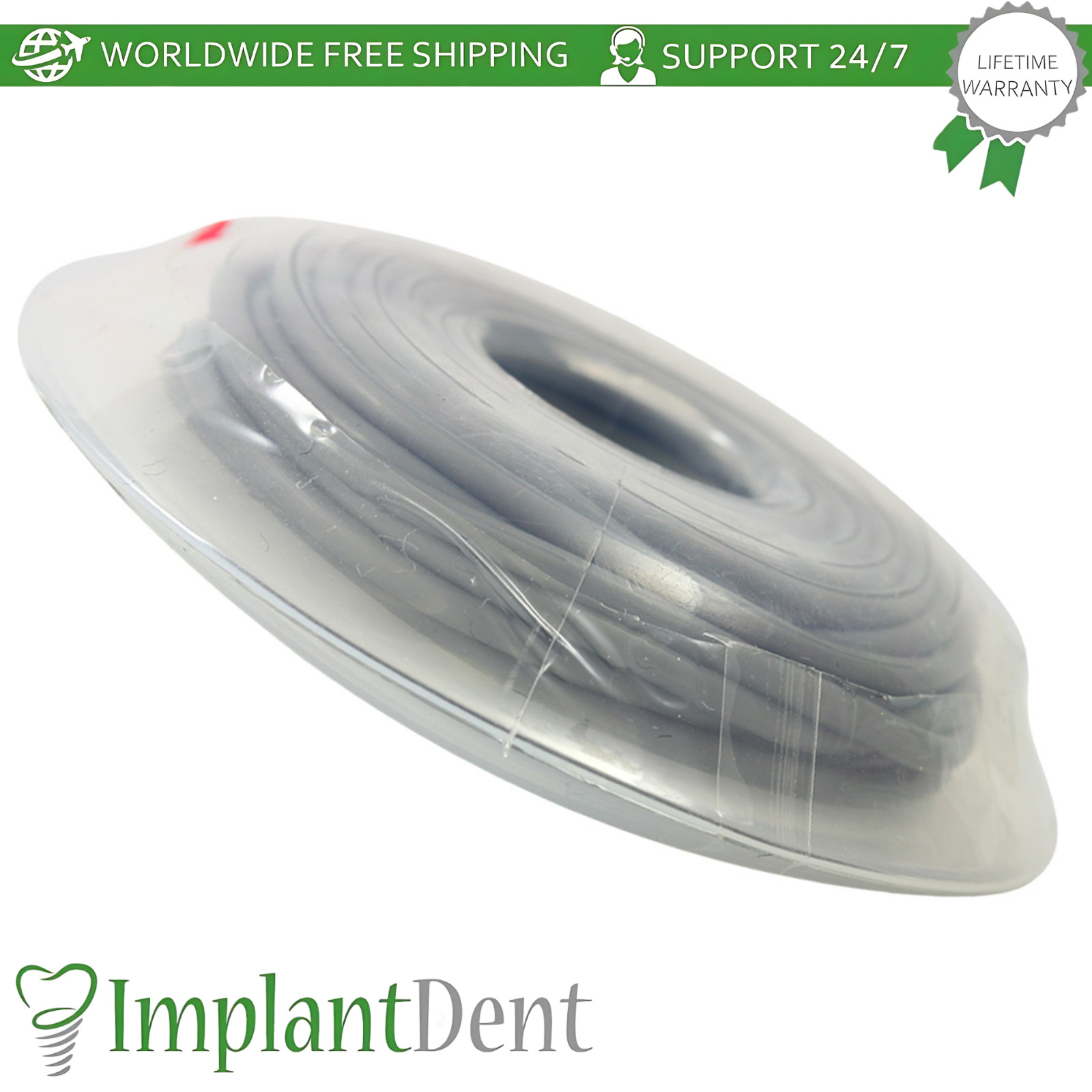 Gray Elastic Archwire Protection Tube Ø0.95mm Soft Dental Wire Cover Sleeve 3.0m