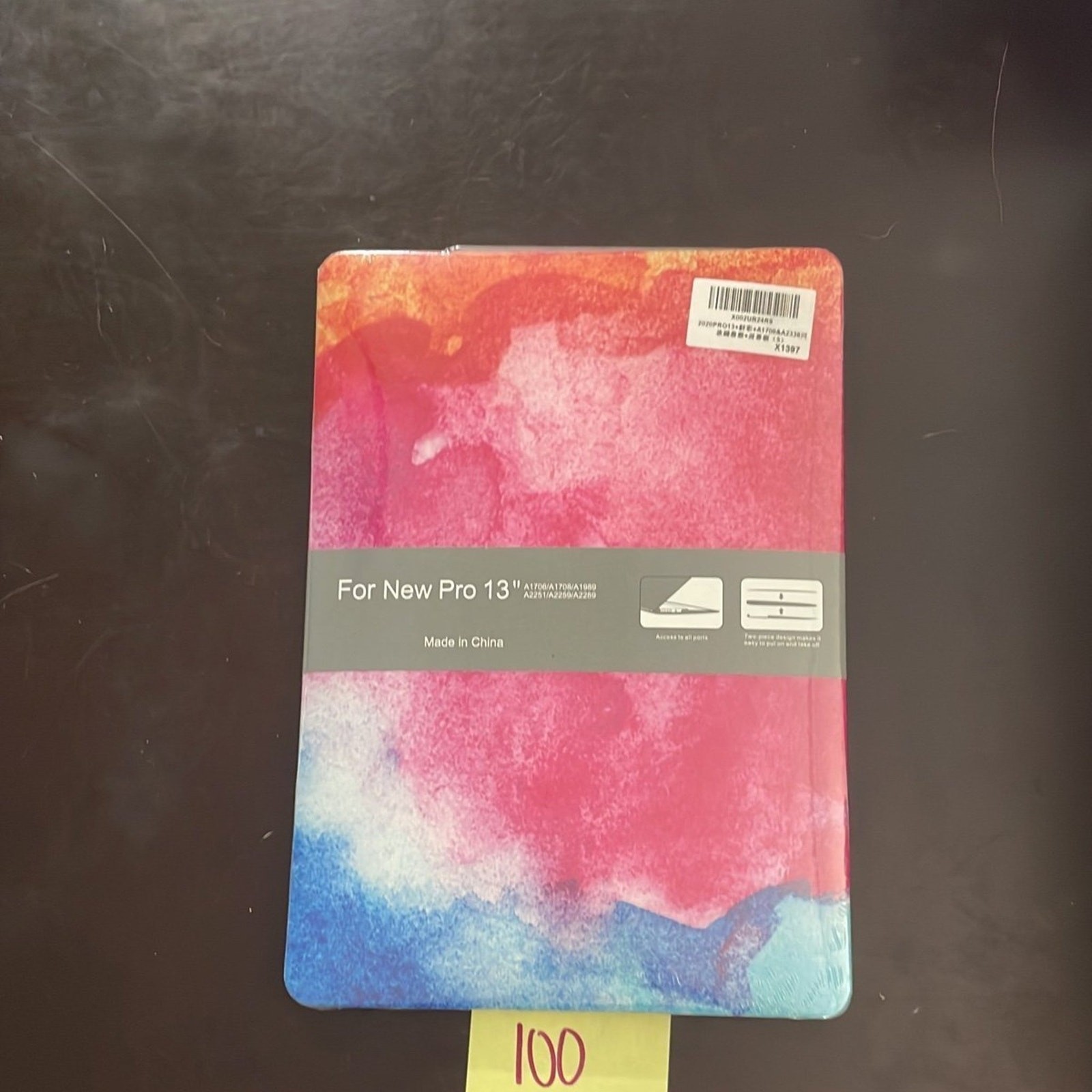 MacBook New Pro 13” rainbow watercolor design shell case