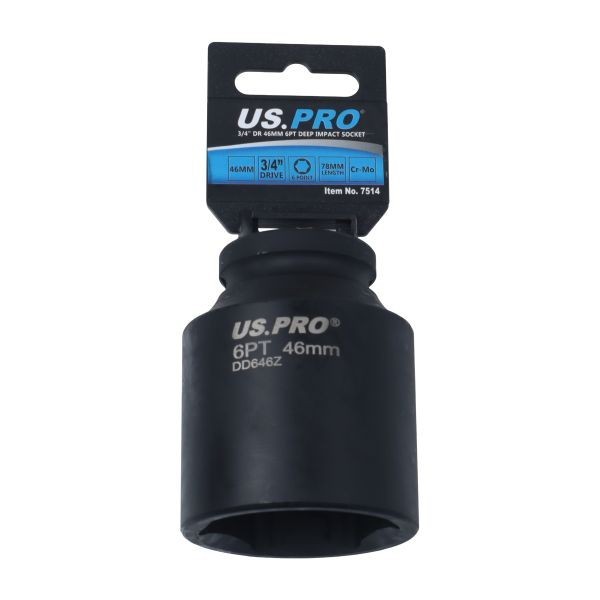 US PRO 3/4" Drive 46mm Deep Impact Socket 6PT Euro Heavy Duty 78mm Metric Tool