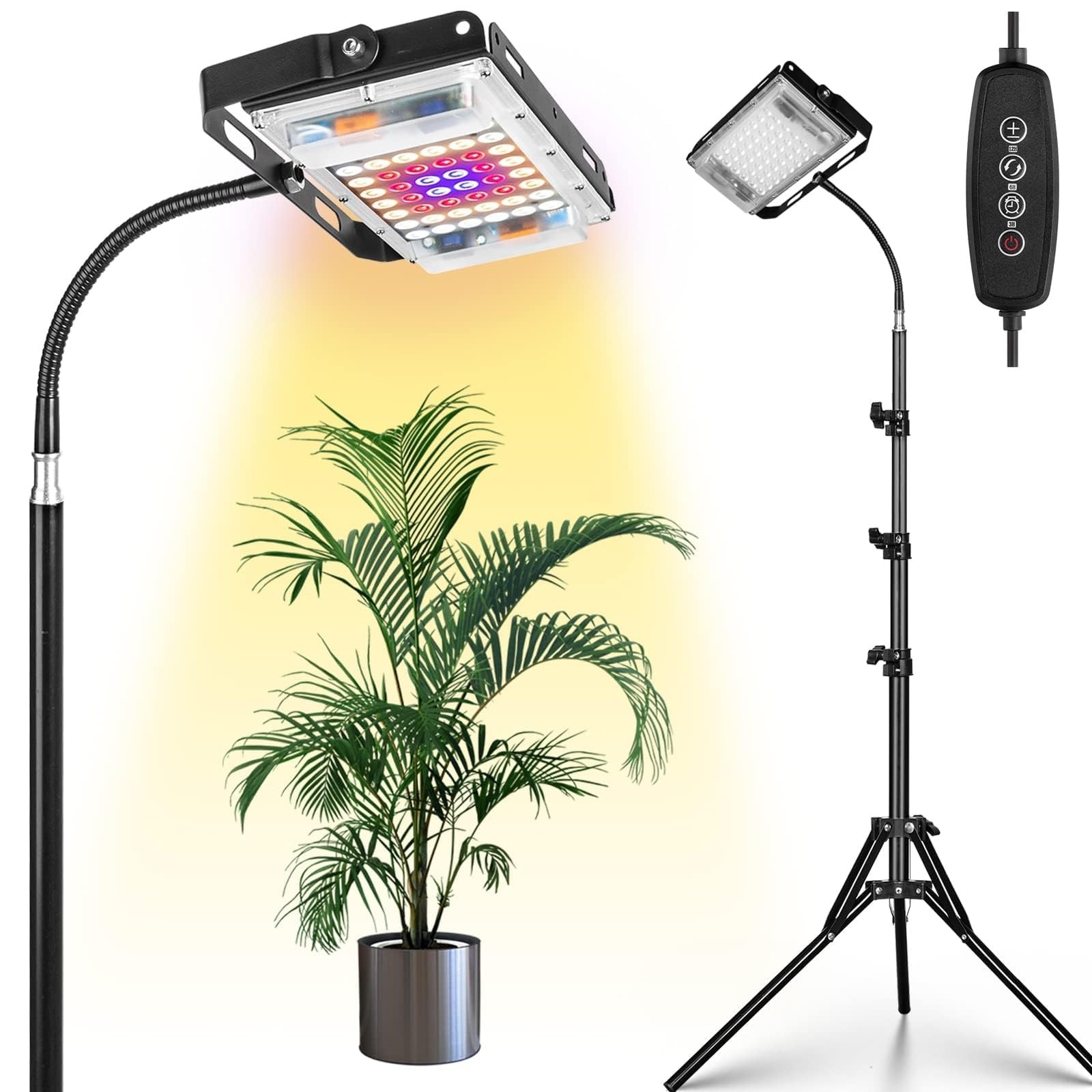 Grow Light with Stand, Full Spectrum LED Plant Light, Floor Grow Lamp with 63...
