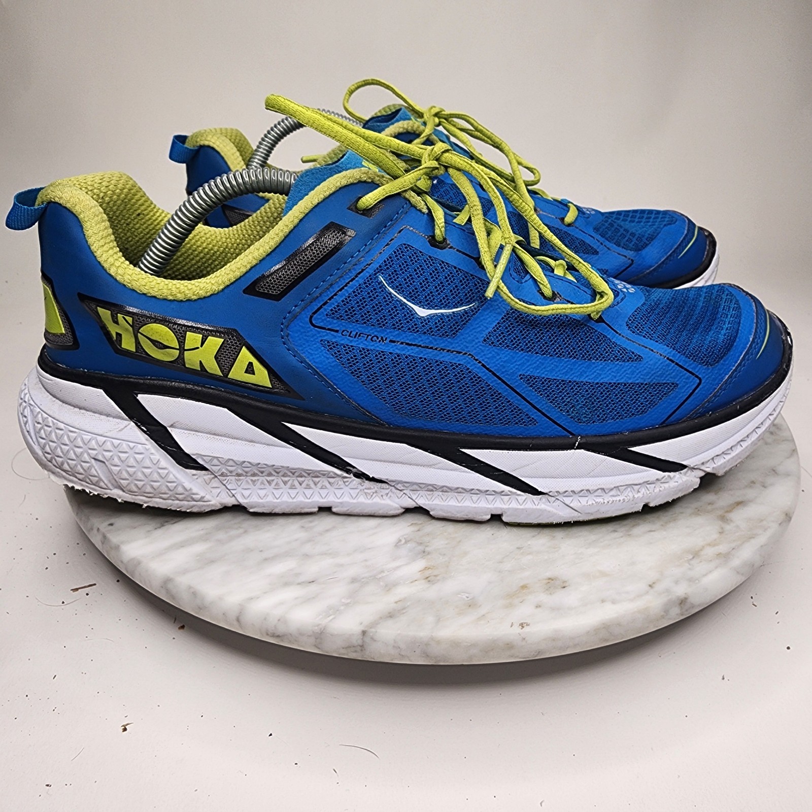 Hoka One One Clifton 1 Blue Citrus Running Comfort Shoes Mens Size 11.5 1101943