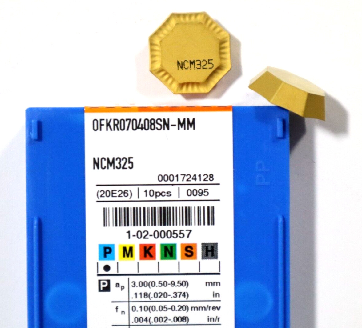5 pcs of KORLOY, OFKR 070408SN-MM NCM325 CARBIDE INSERTS      1-02-000557
