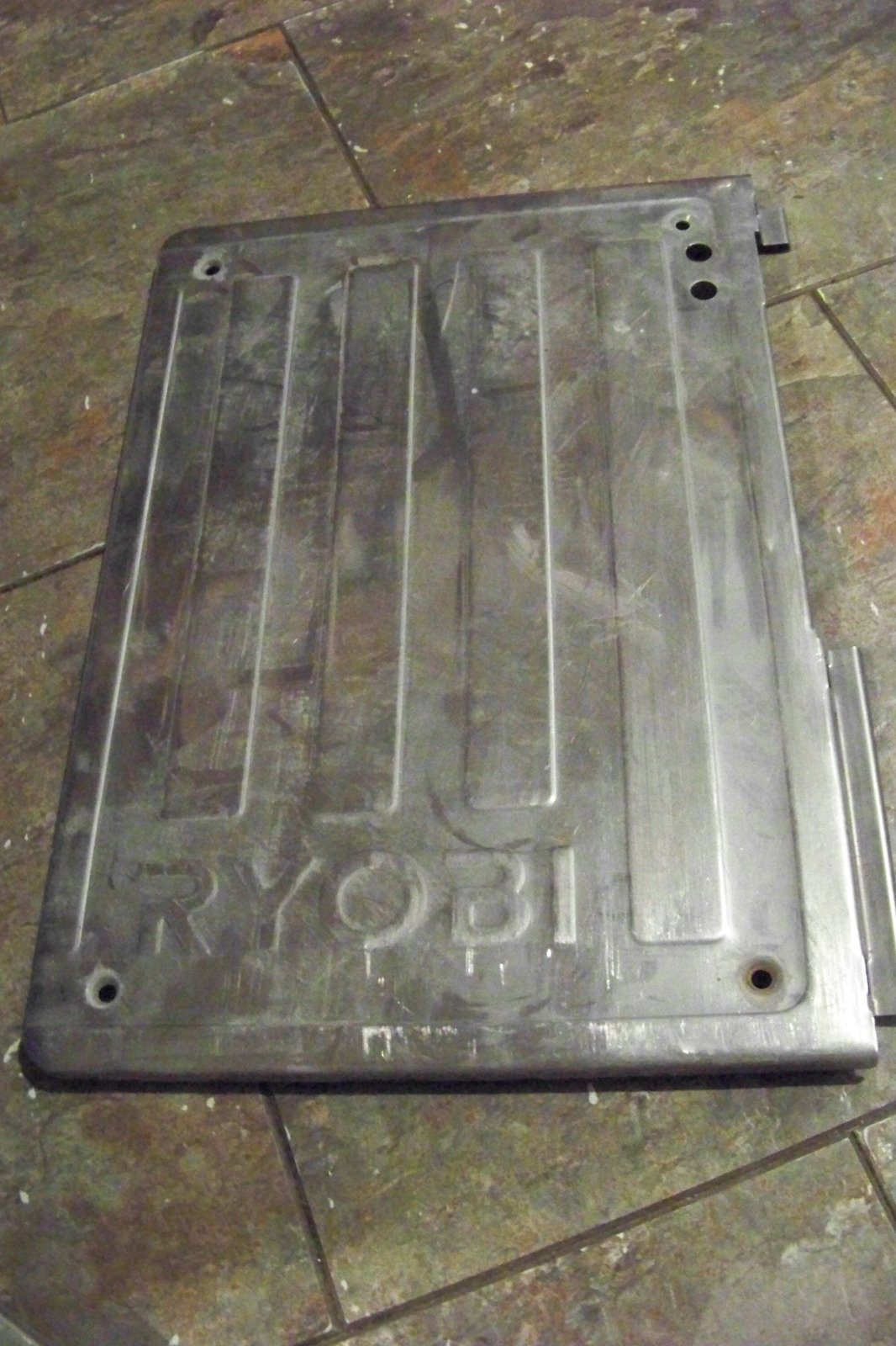 Ryobi WS7211 7" Tile Saw Parts -- work table side with name