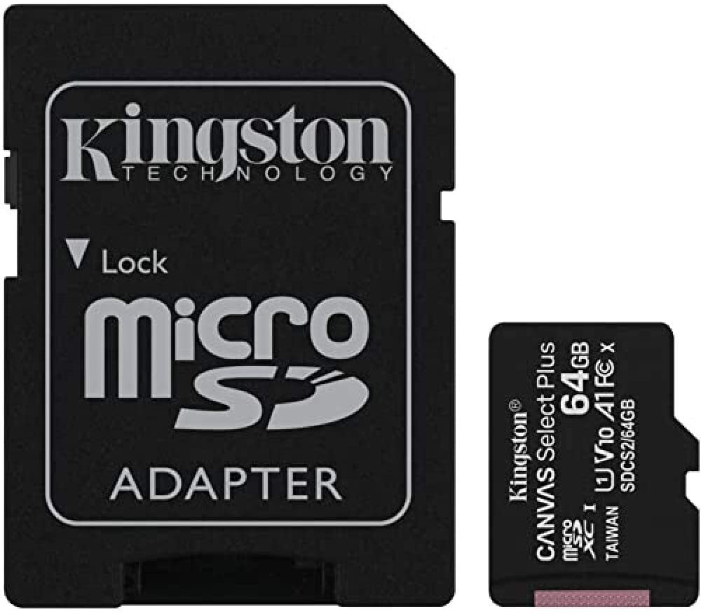 Micro SD Card Micro Secure Digital 64GB Class 10 + Kingston KINGSTON Adapter