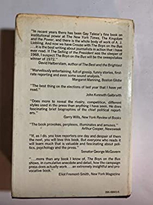 The Boys on the Bus Hardcover Timothy Crouse