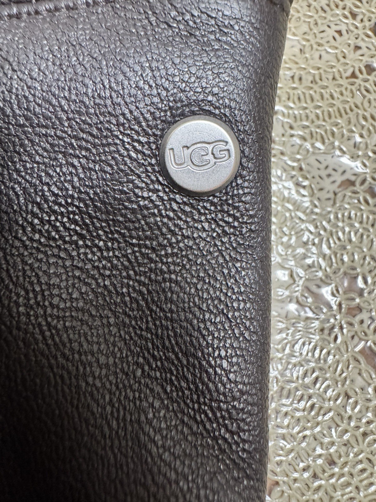 NWT UGG LEATHER GLOVES WRANGELL CONDUCTIVE Brown Size XL