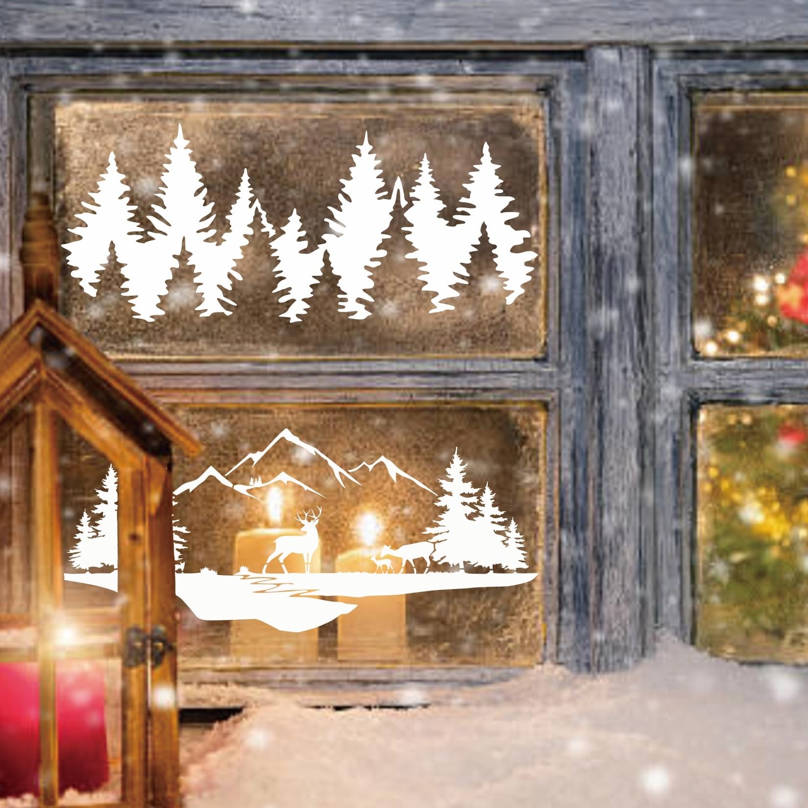 10 Pieces Pine Tree Stencils for Painting, Mountain Stencil Template Reusable...