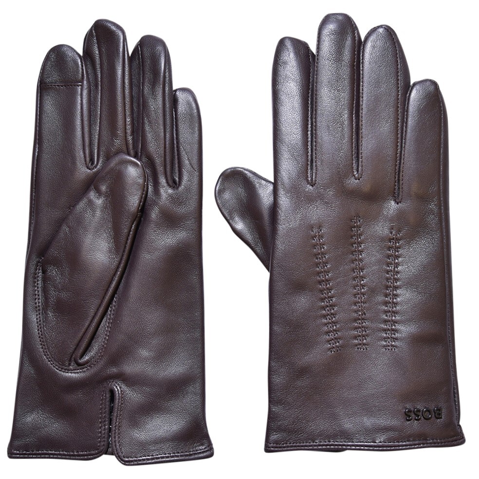 Hugo Boss Hainz-Me Men's Gloves Genuine Leather Medium Brown