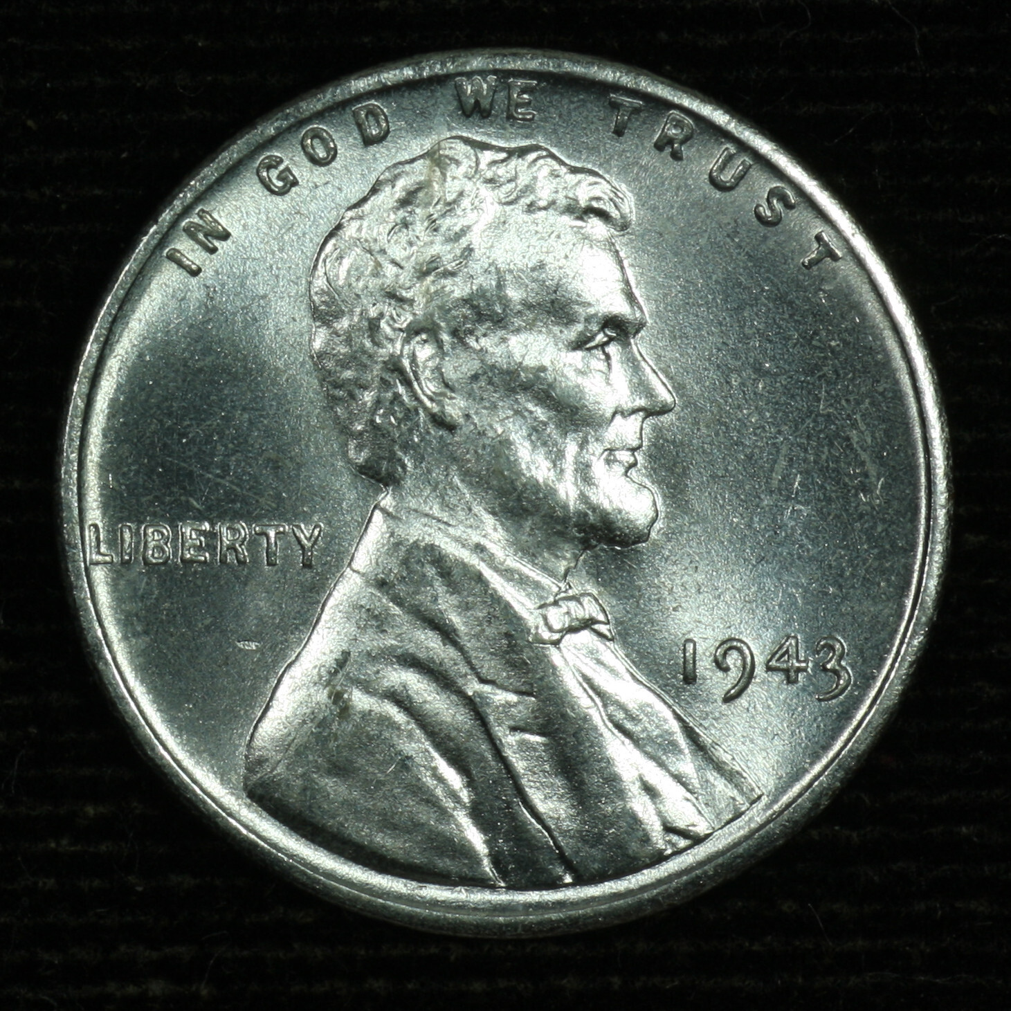 Lincoln Steel Wheat Cent. 1943 P. Gem Brilliant Uncirculated. Lot # 9049-136-027