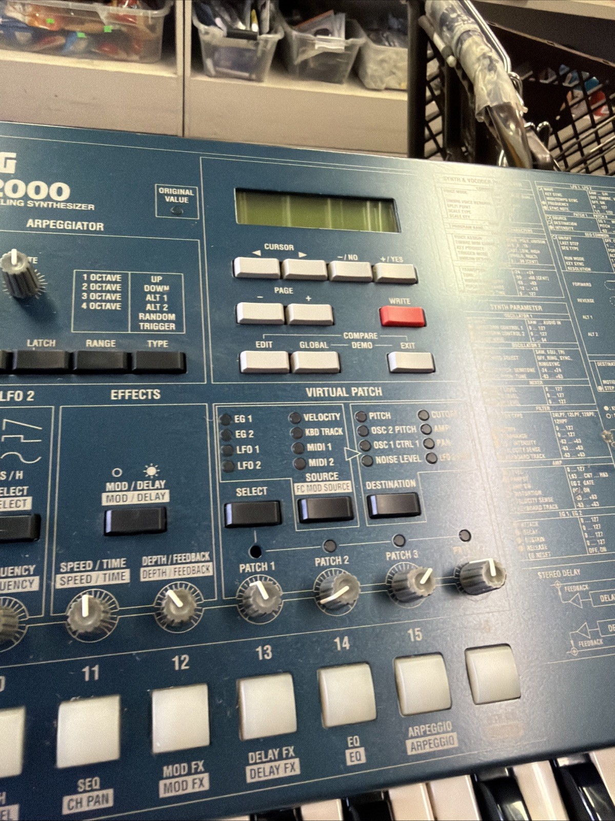KORG MS2000 Virtual Analog Modeling Synthesizer Keyboard w/ power supply