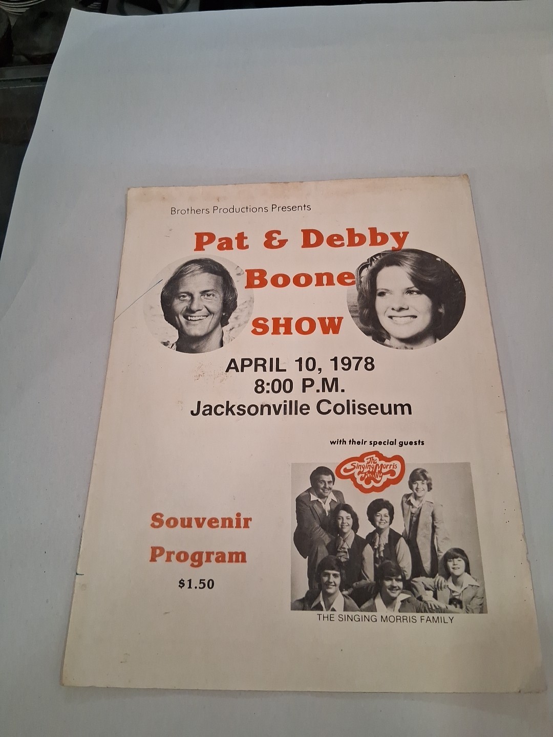 Pat & Debby Boone Show, April 10, 1978.  Jacksonville Coliseum