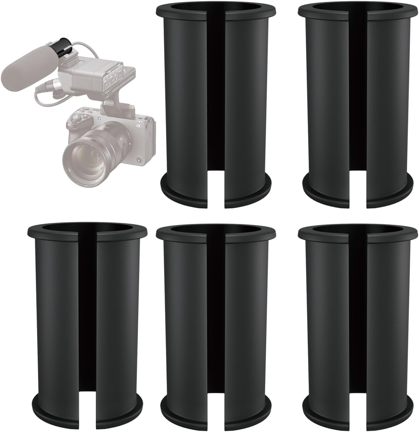 5Pcs Microphone Shock Mount Rubber Sleeve, Compatible with Sony Camcorder Rode N