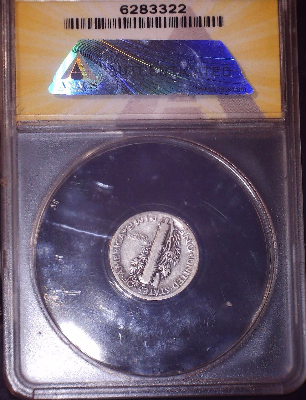 1921 Mercury Dime, ANACS G6, Key Date, Issue Free