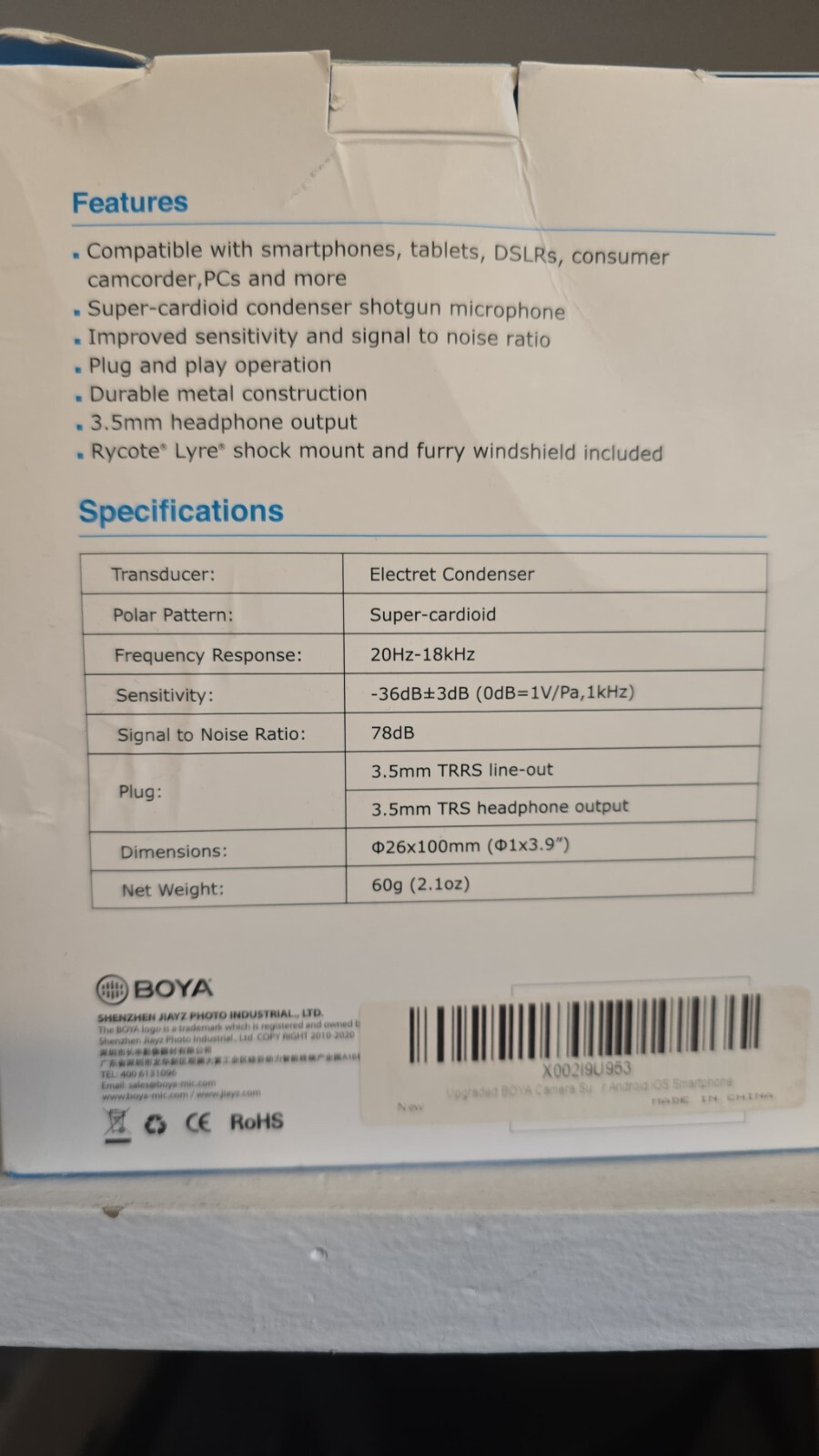 BOYA BY-MM1+ Cardioid Microphone