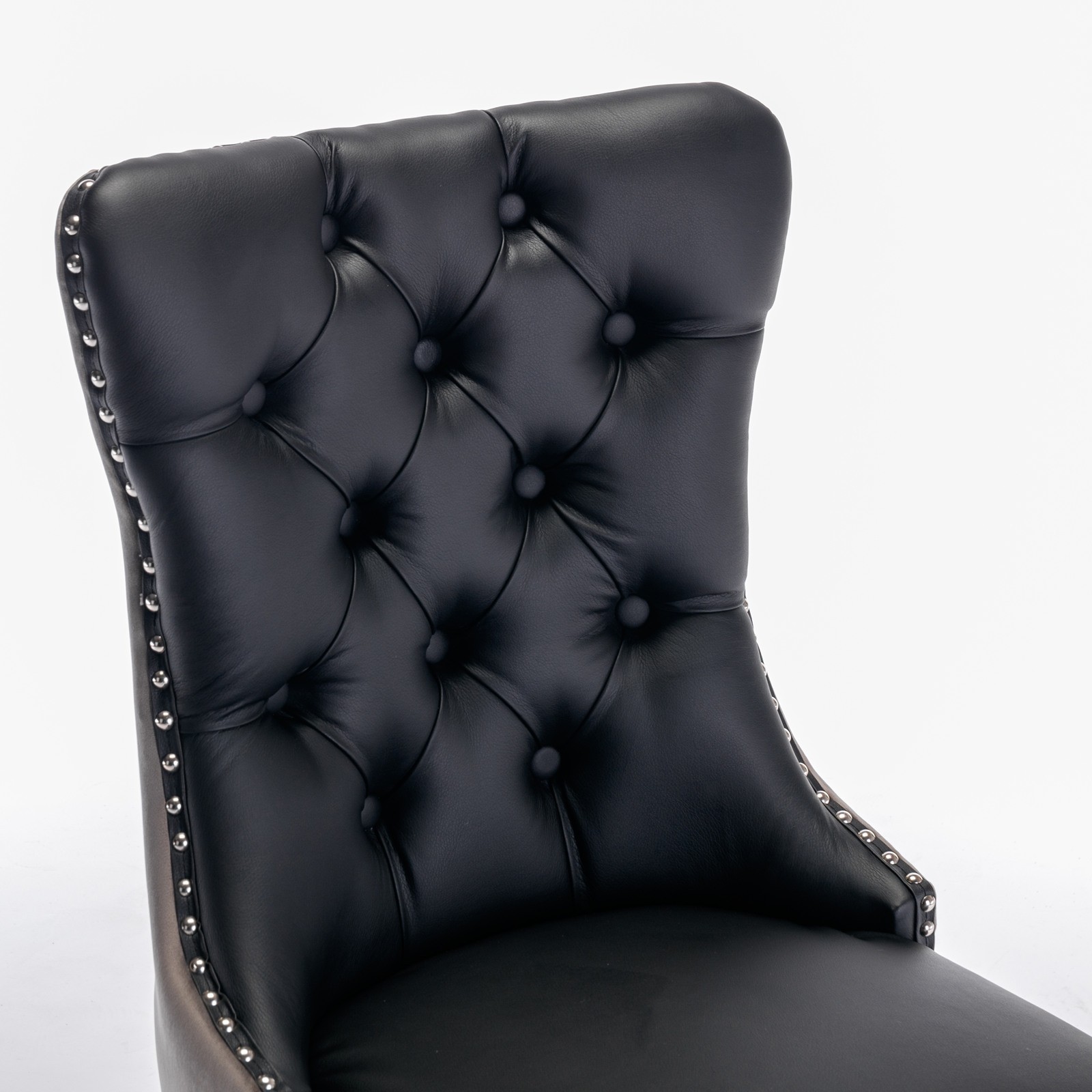 A&A Nikki Modern Tufted Solid Wood PU & Velvet Upholstered Sofa