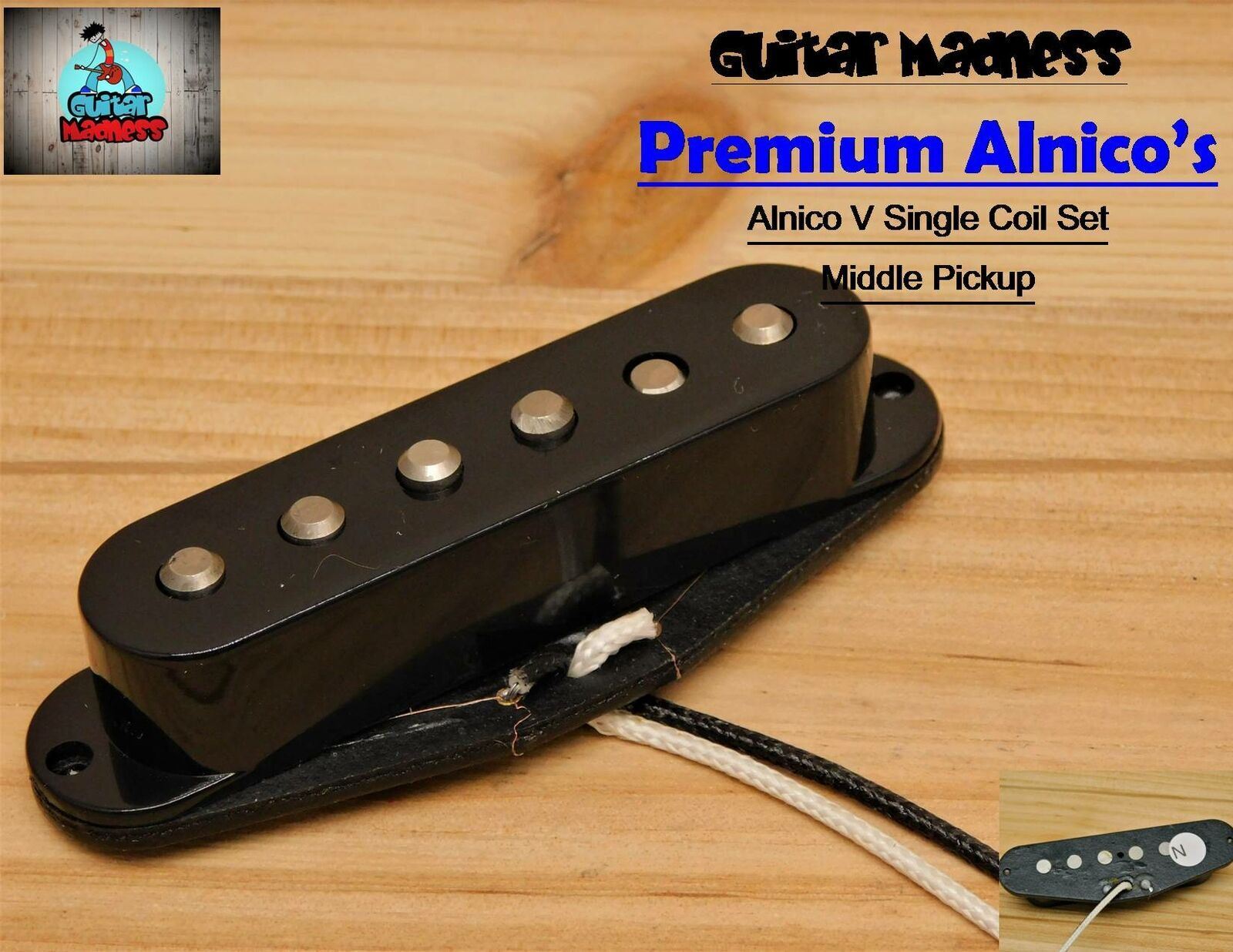 G.M. Premium Alnico's Black Strat Stratocaster® Neck pickup For Fender