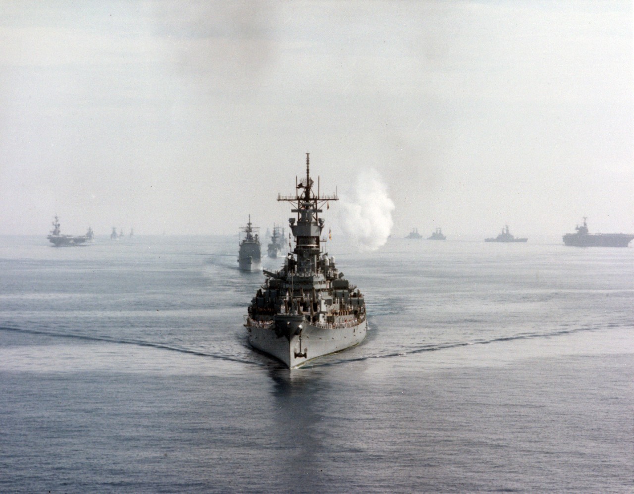Battle group with USS Iowa USS Coral Sea and USS Saratoga Photo Print
