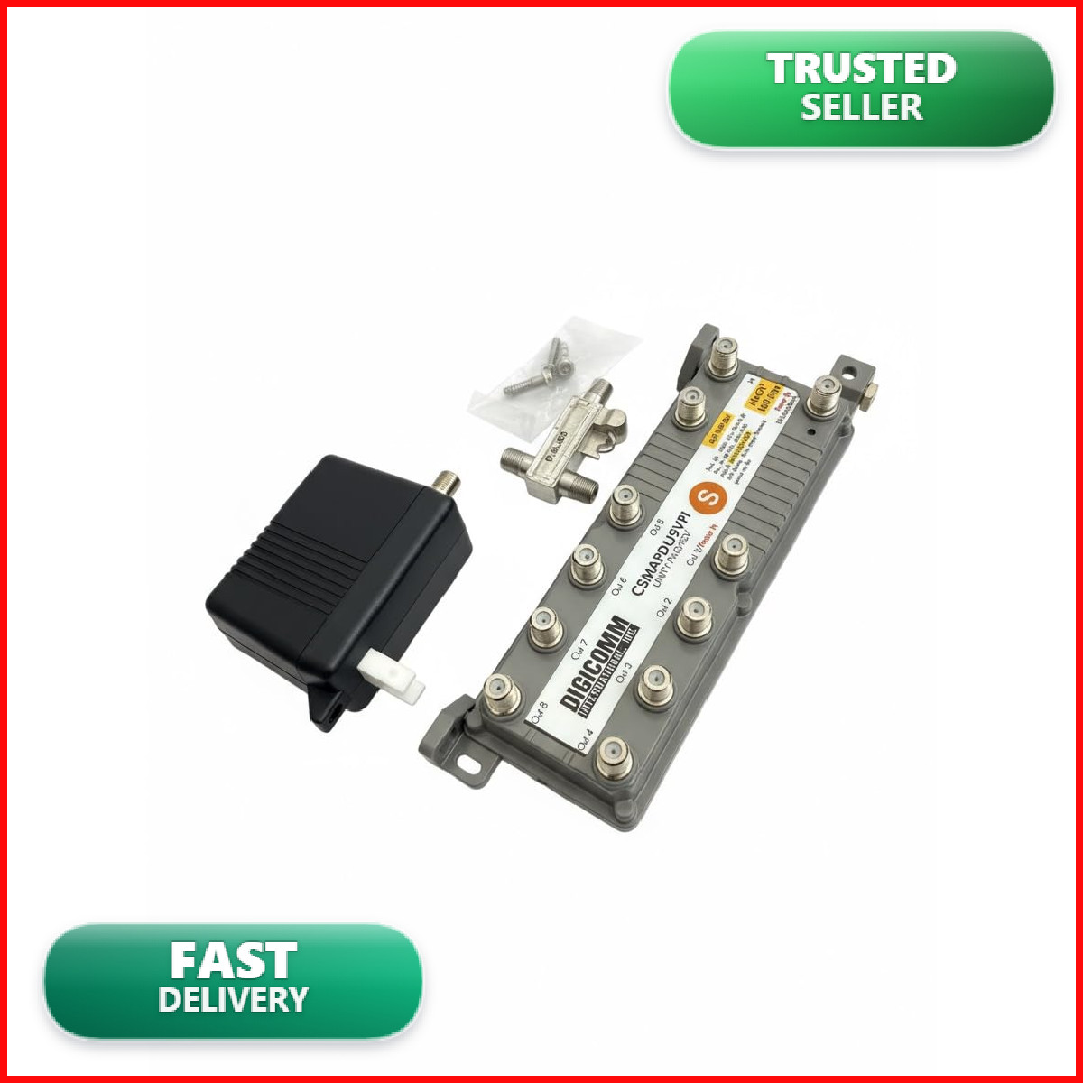 Generic Digicomm Csmf1Apdu9Vpi Homeconnect 9-Port Passive Voip Moca Amplifier