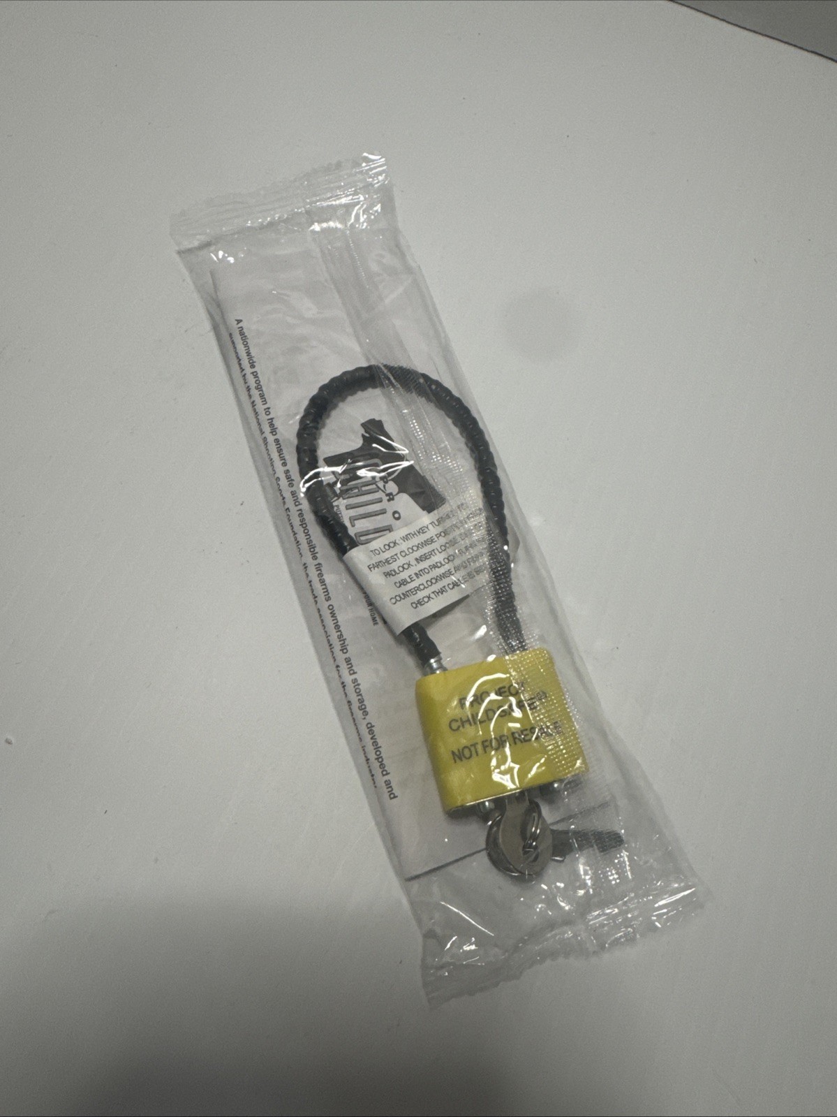 Project Child Safe Cable Gun Lock with 2 Keys New in Original Package