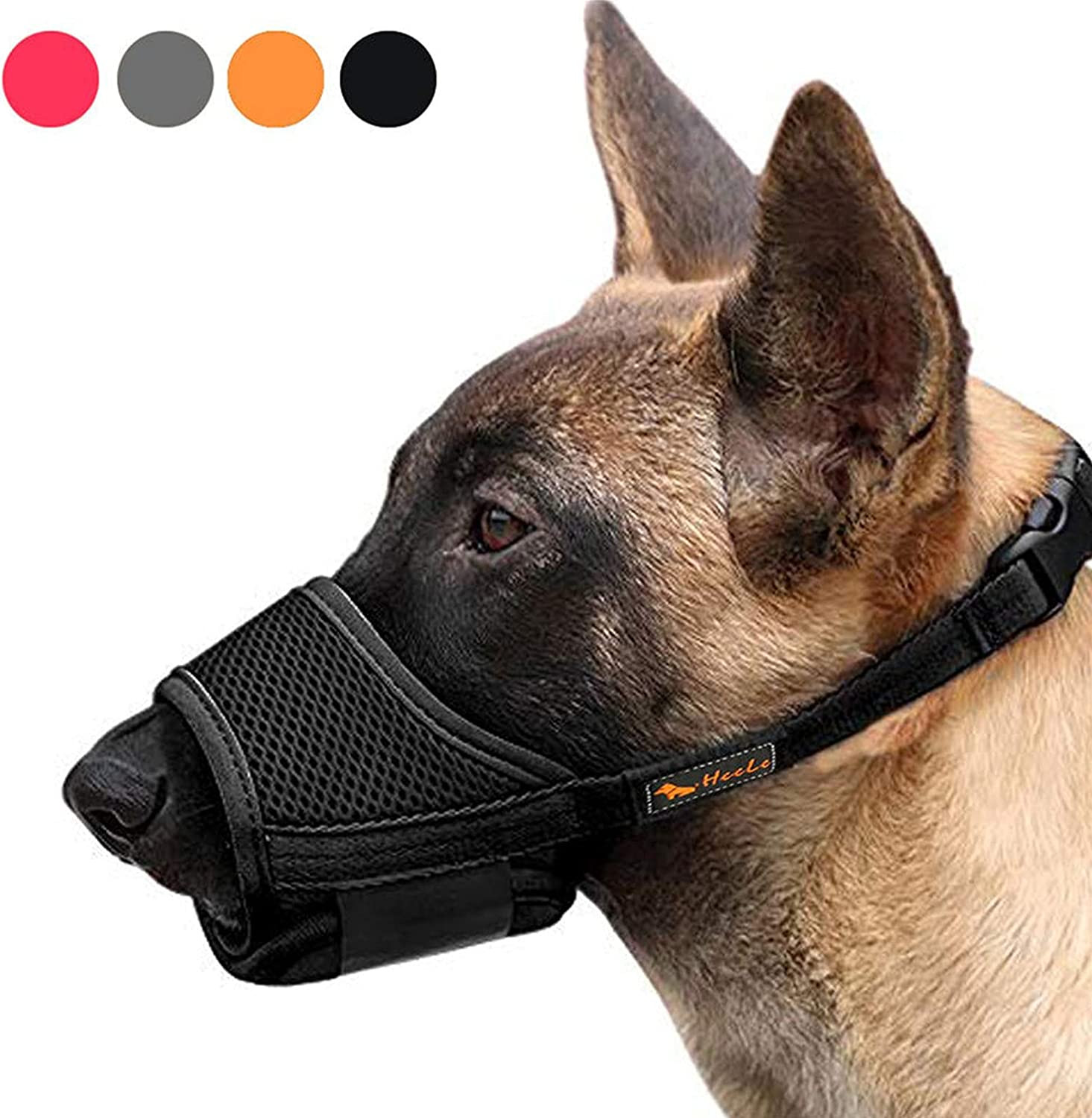 HEELE Dog Muzzle,Soft Nylon Muzzle anti Biting Barking Chewing,Air Mesh Breathab