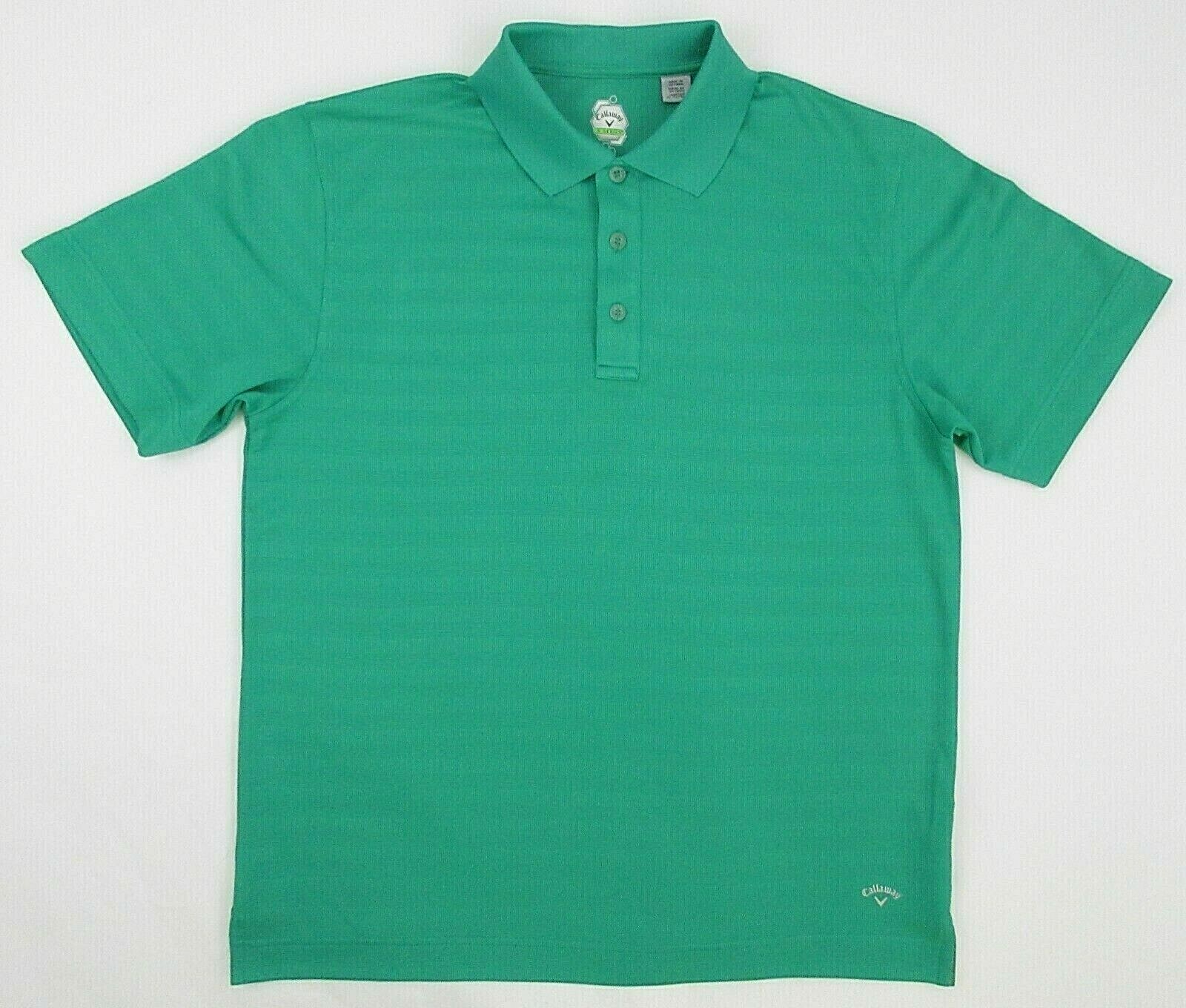 Callaway Mens X Series Kelly Green Tone On Tone Raised Stripe Polo Sz LARGE