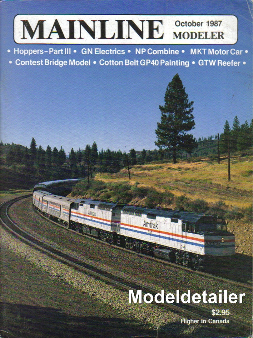 Mainline Modeler Oct 87 Cotton Belt GP40 Hoppers GN Electrics GTW Reefer NP MKT