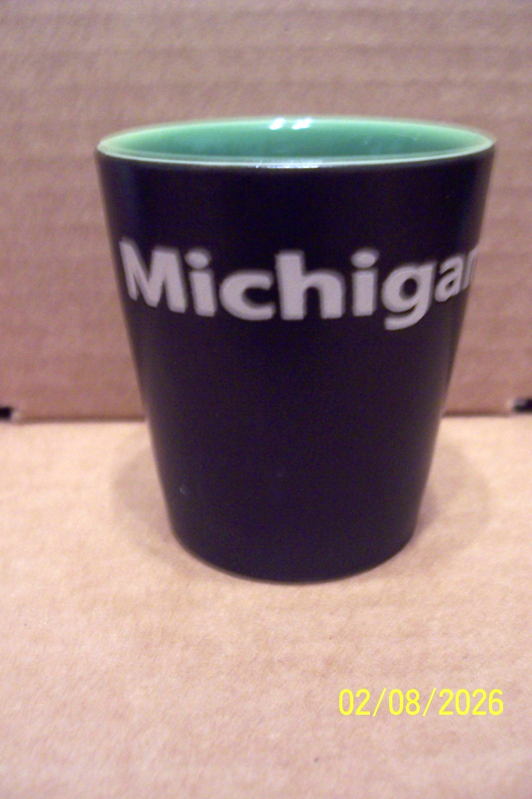 Michigan Souvenir Shot Glass - Green Inside