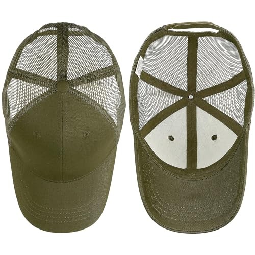 Trucker Hat Baseball Cap Structured Plain Design 6 One Size 1pk Army Green