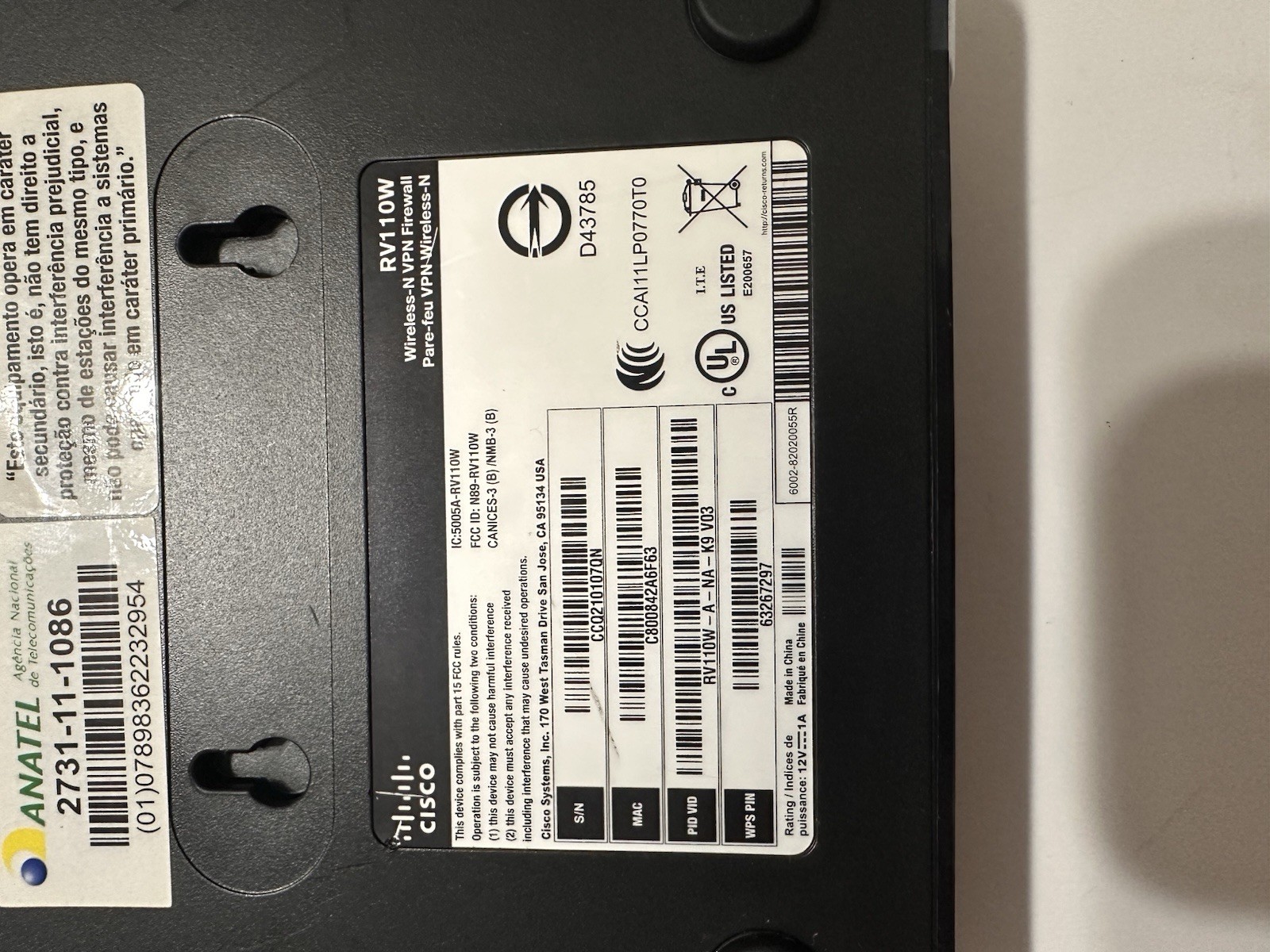 Cisco Wireless-N VPN Firewall RV110W