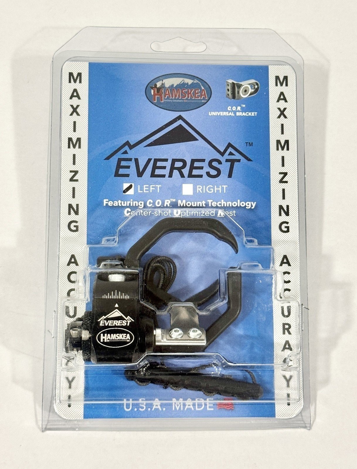 Hamskea Everest Arrow Rest w/ C.O.R Riser Interface Mount - Black - Left Hand