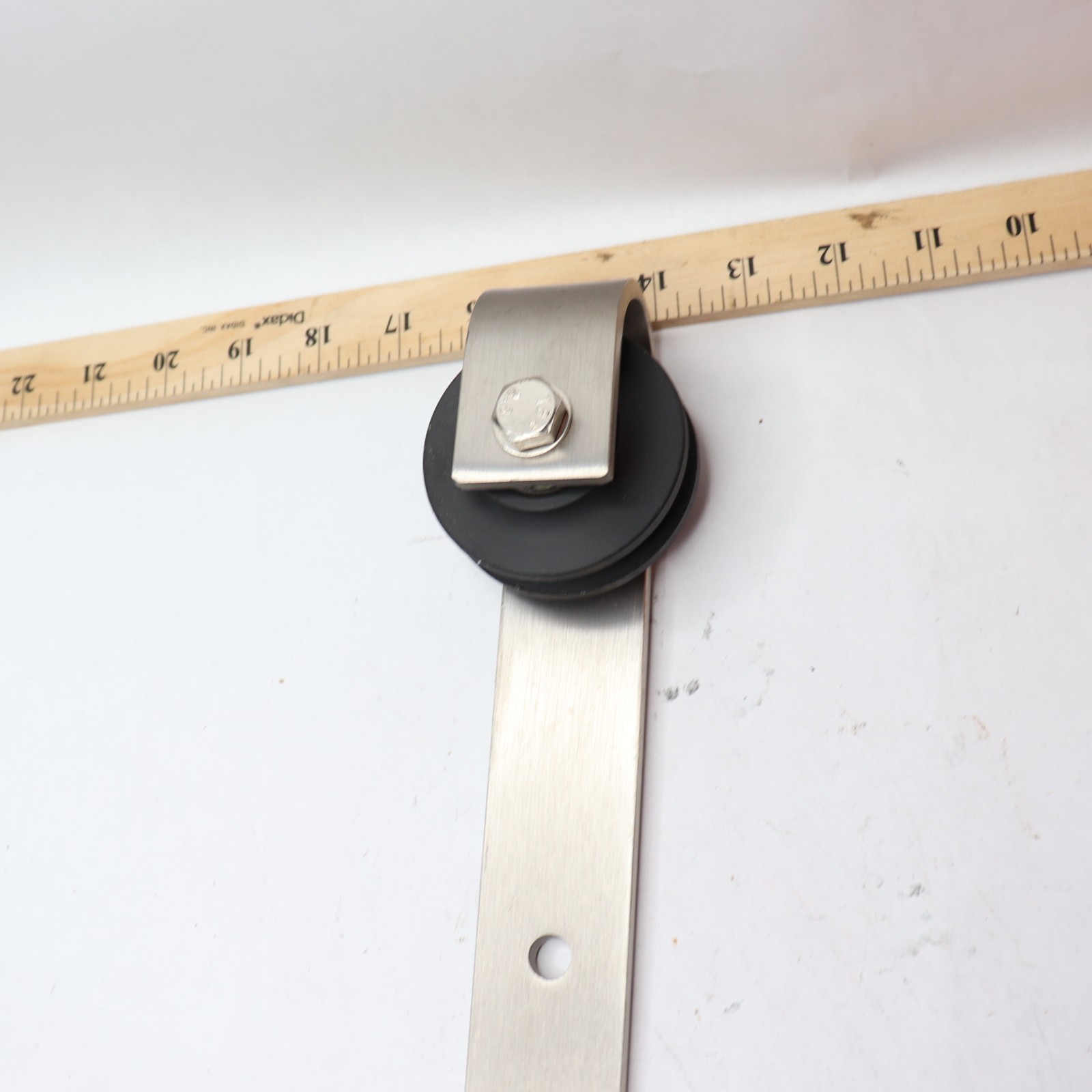 Barn Door Track Roller Strap Mounted Satin Nickel