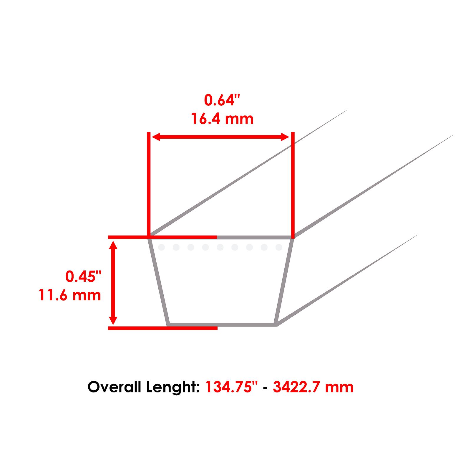 574845602 Deck Belt for Husqvarna YTH24V48LS YTH2648TDRF YTH48XLS 5/8" X 134"