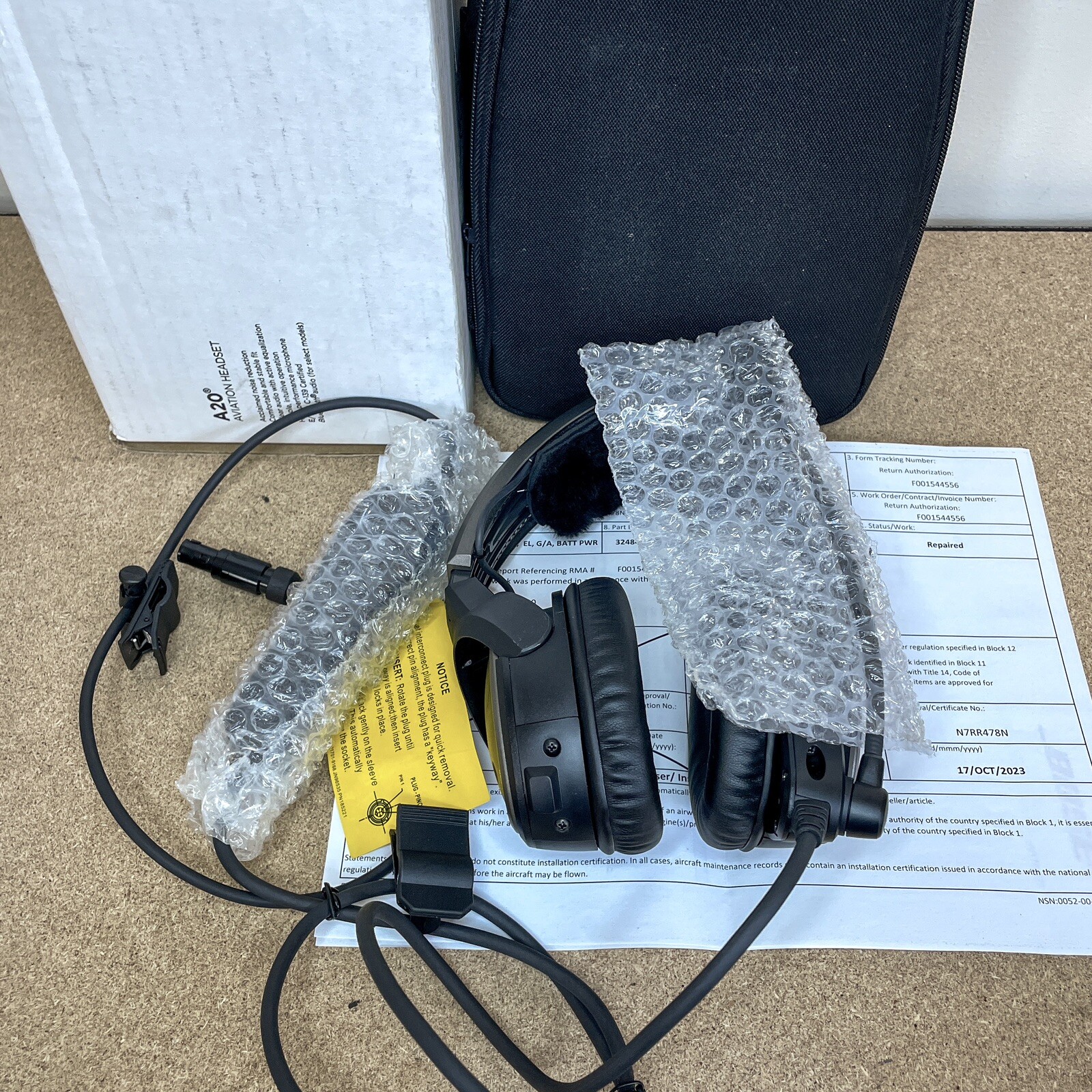 Refurbished Bose A20 ANR Aviation Headset Single Lemo Plug With Bluetooth