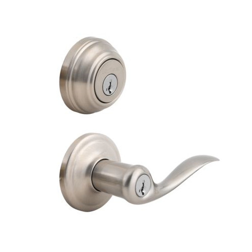 Kwikset 99910-040 991 Tustin Entry Lever and Single Cylinder Deadbolt