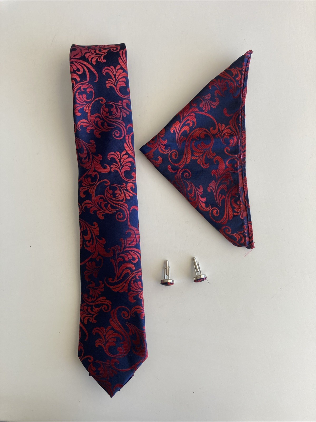 Silk Ties for Men Formal Floral Necktie and Pocket Square Cufflinks Tie ...