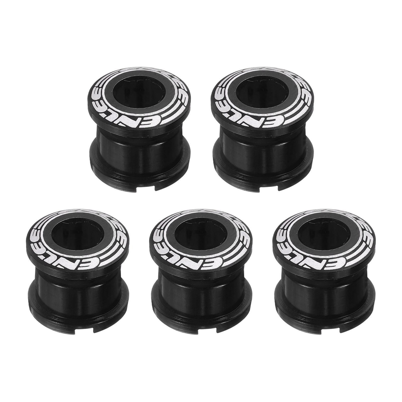 5pcs Single Chain Ring Bolts M8 Aluminum Alloy Bike Chainwheel Screw, Black