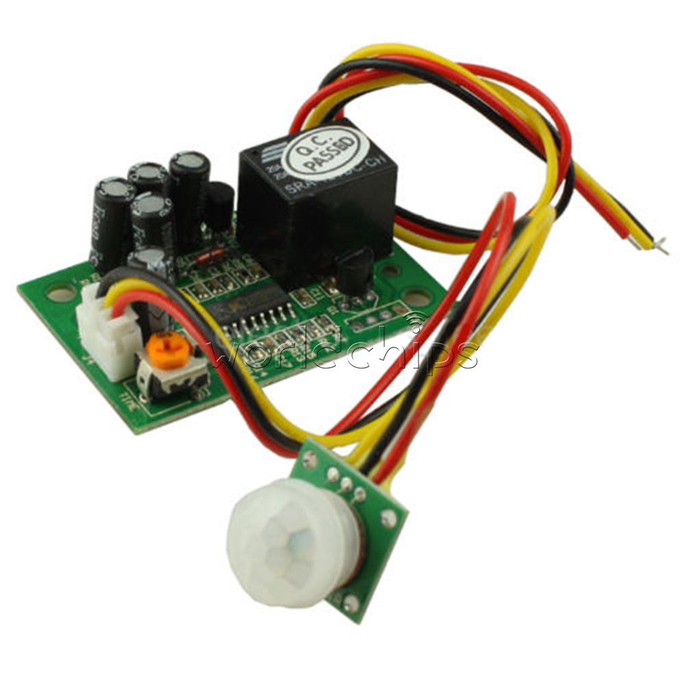 12V PIR IR Pyroelectric Infrared Module Adjustable Relay Output Sensor NEW