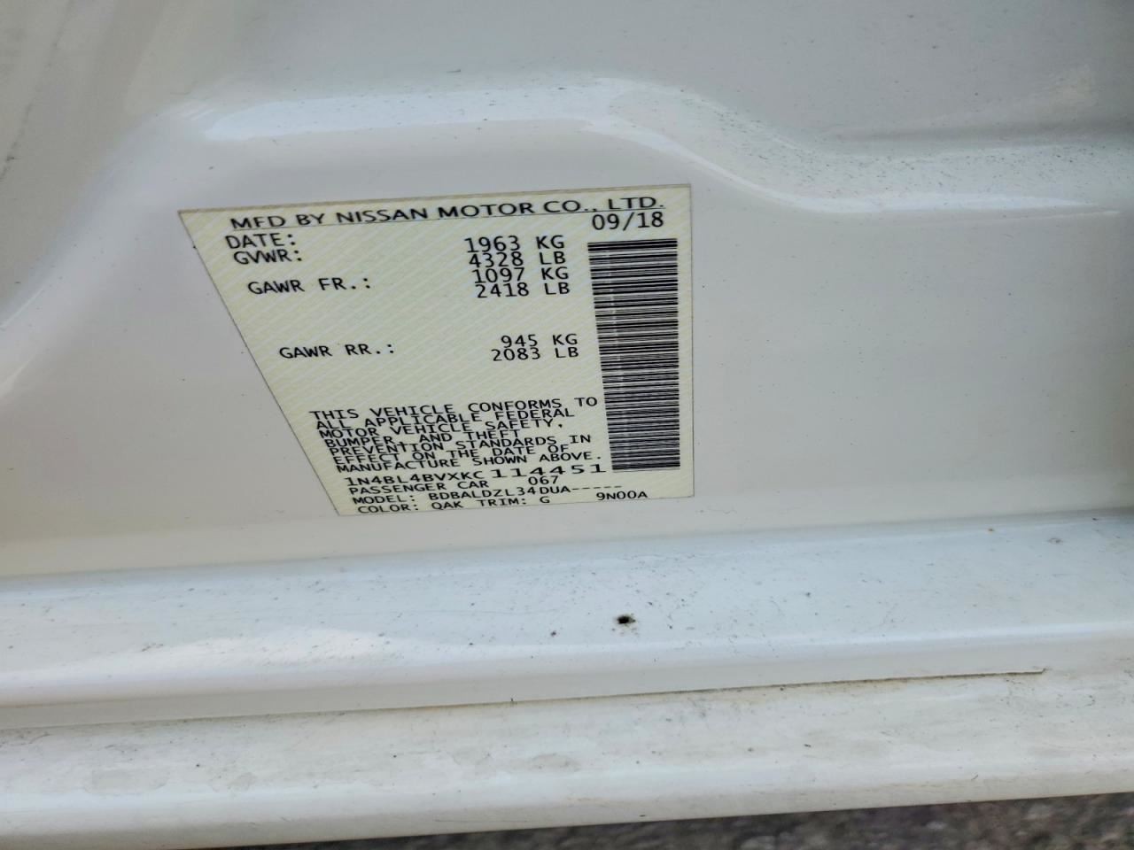 ALTIMA 2019 Glove Box 4958331