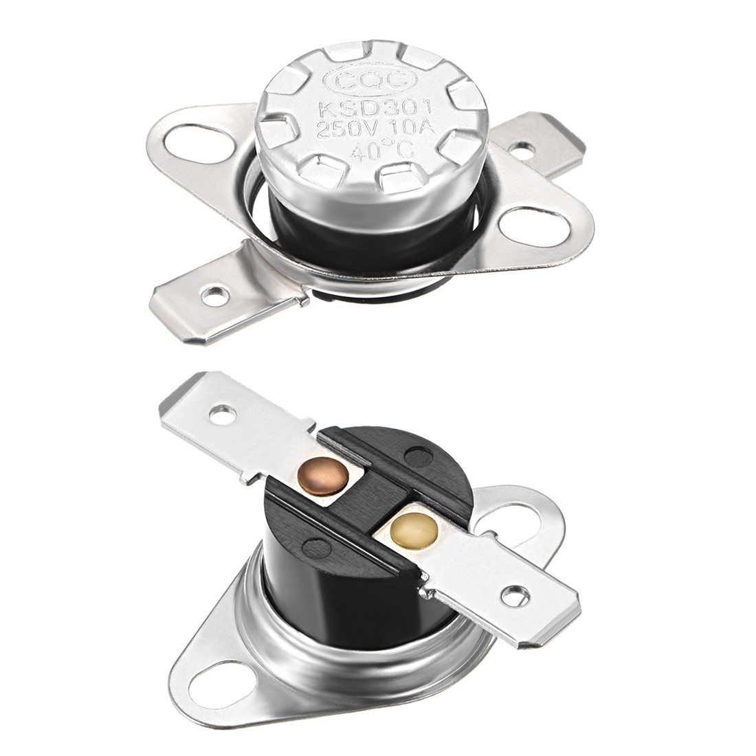 2Pack Temperature Control Switch Thermostat 40°C 10A Normally Open 6.3mm Pin